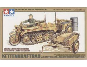 Kettenkraftrad w/Cart+Goliath 1/48