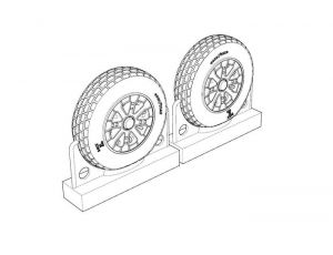 F4U Corsair Block Thread Wheel Set