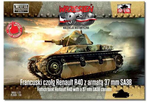 French Renault R40 tank with SA38 gun 1/