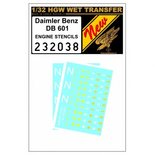 DB 601 popisky na motor