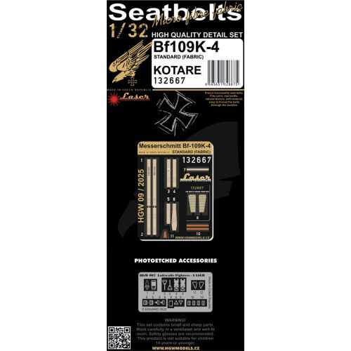 Bf 109K-4 Kotare (laser) Pásy 1/32