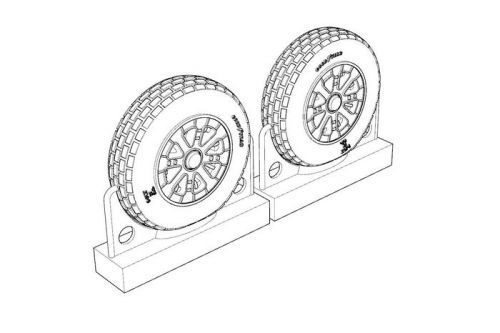 F4U Corsair Block Thread Wheel Set