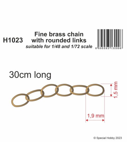 Coarse brass chain with rounded links -s