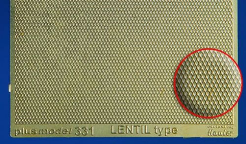 Plech s reliéfem - lentil type